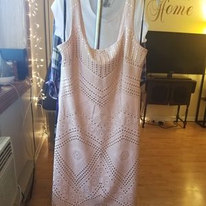 Laundry pink beaded sleeveless dress